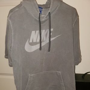 Men's L Gray Nike Hoodie T Shirt